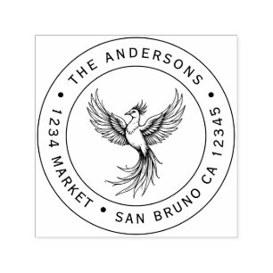 Phoenix Rising Address Stamp Zelfinktende Stempel