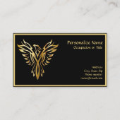 Phoenix Rising Black en Gold Elegant Visitekaartje (Voorkant)