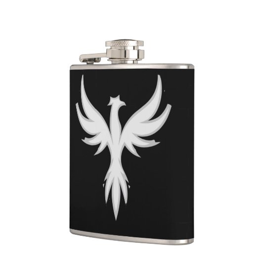 Phoenix Rising Black Flask Heupfles (Links)