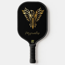 Phoenix Rising Black & Gold Elegant Pickleball Paddle