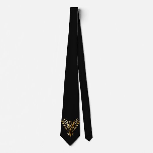 Phoenix Rising Black & Gold Elegant Stropdas (Voorkant)
