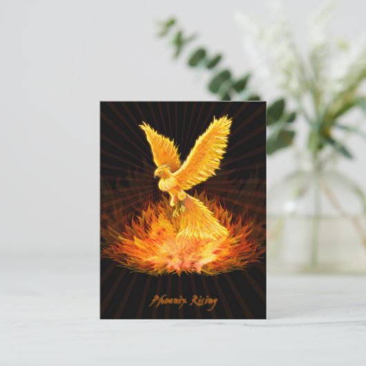 Phoenix Rising Briefkaart (Staand voorkant)