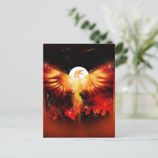 Phoenix Rising Briefkaart (Staand voorkant)