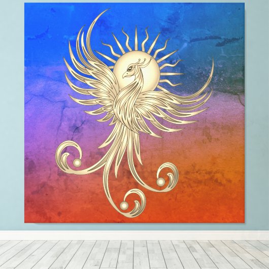 Phoenix Rising Canvas Afdruk (Insitu (Houten vloer))