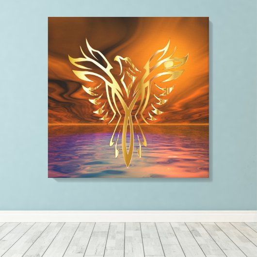 Phoenix Rising Canvas Afdruk (Insitu (Houten vloer))
