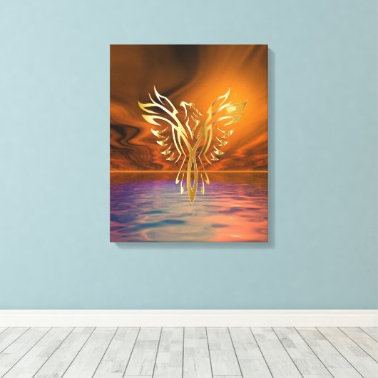 Phoenix Rising Canvas Afdruk (Insitu (Houten vloer))