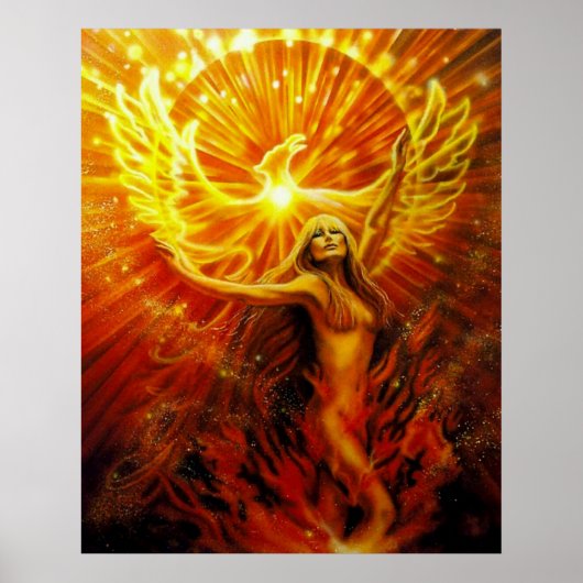 Phoenix Rising door Lisa Iris Poster (Voorkant)