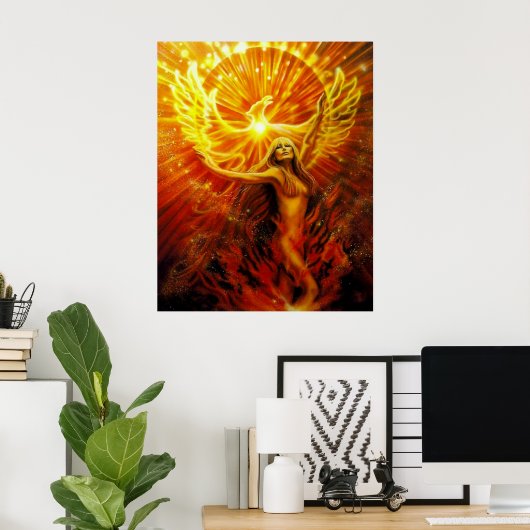 Phoenix Rising door Lisa Iris Poster (Thuiskantoor)
