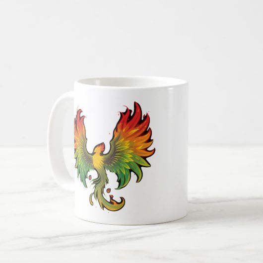 Phoenix Rising – Ein Design voller Kraft Koffiemok (Voorkant links)