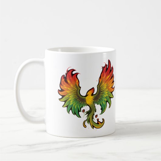 Phoenix Rising – Ein Design voller Kraft Koffiemok (Links)