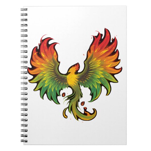 Phoenix Rising – Ein Design voller Kraft und Wiede Notitieboek (Voorkant)