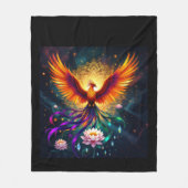 Phoenix Rising Fire Fleece Deken (Voorkant)