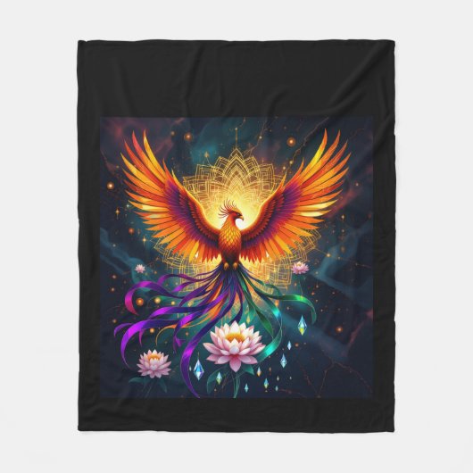 Phoenix Rising Fire Fleece Deken (Voorkant)