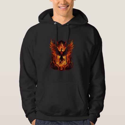 Phoenix Rising Fire Phoenix Vogel Mythische Vogel Hoodie (Voorkant)