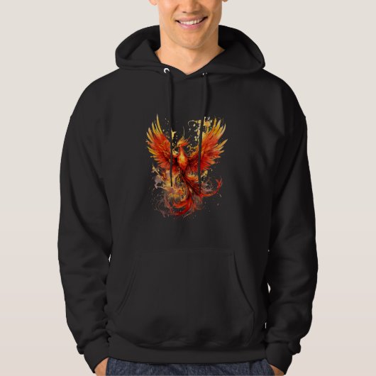 Phoenix Rising Fire Phoenix Vogelverjonging Mythe Hoodie (Voorkant)