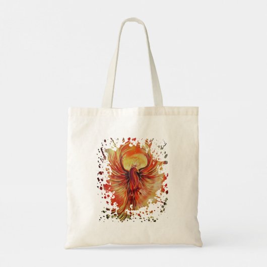 Phoenix Rising Flame Art Bold Fire Bird Budget Tote Bag (Achterkant)