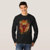 Phoenix Rising Flame Graphic Bold Fire Bird T-shirt (Voorkant volledig)