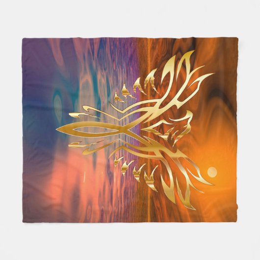 Phoenix Rising Fleece Blanket Deken (Voorkant (Horizontaal))