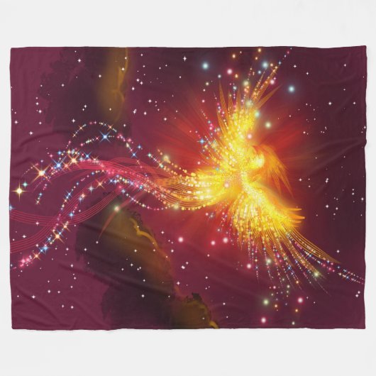 Phoenix Rising Fleece Deken (Voorkant (Horizontaal))