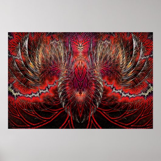 Phoenix Rising Fractal Poster (Voorkant)