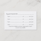 Phoenix Rising from Ashes, Appointment card Visitekaartje (Achterkant)