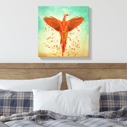 Phoenix Rising - Gemengde media Canvas Afdruk (Insitu (Slaapkamer))