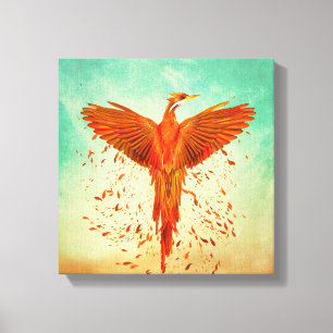 Phoenix Rising - Gemengde media Canvas Afdruk