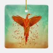 Phoenix Rising - Gemengde media Keramisch Ornament (Achterkant)