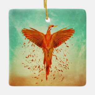 Phoenix Rising - Gemengde media Keramisch Ornament