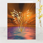 Phoenix Rising Greeting Card Kaart (Gele Bloem)