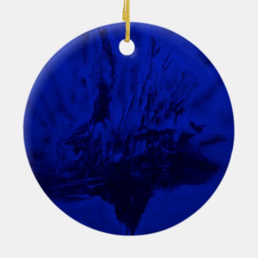 Phoenix Rising in Midnight Blue Keramisch Ornament (Achterkant)