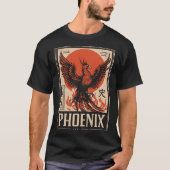 Phoenix Rising Japanse Rode Zon Mythische Wedergeb T-shirt (Voorkant)