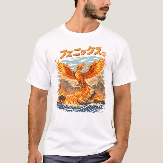 Phoenix Rising Japanse Vuurvogel T-shirt (Voorkant)