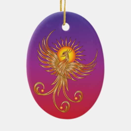 Phoenix Rising Keramisch Ornament (Achterkant)