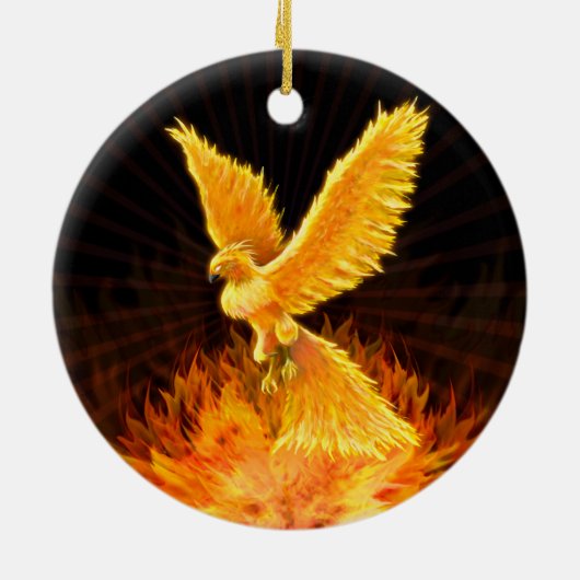 Phoenix Rising Keramisch Ornament (Achterkant)