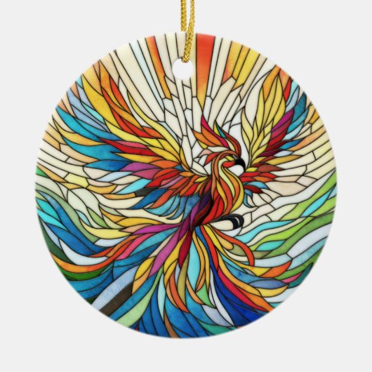 Phoenix Rising - kleurrijke mozaïekkunst Keramisch Ornament (Voorkant)