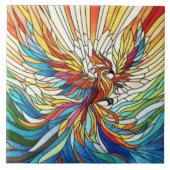 Phoenix Rising - kleurrijke mozaïekkunst Tegeltje (Voorkant)