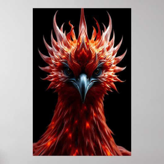 🔥 Phoenix Rising - Majestic Fire Bird Fantasy Art Poster (Voorkant)