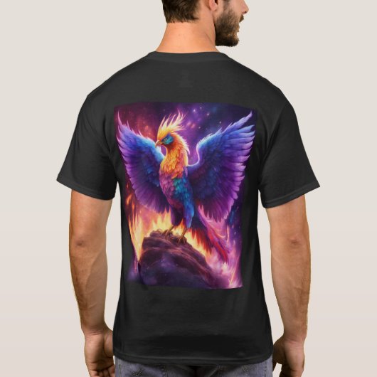 Phoenix Rising: majestueuze T-shirt Design (Achterkant)