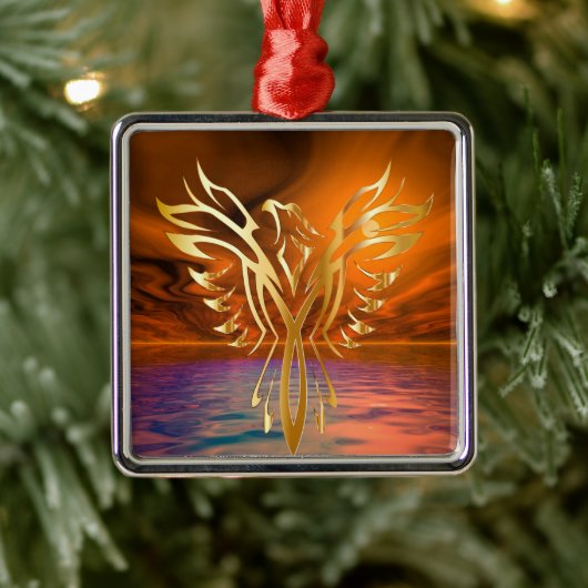 Phoenix Rising Metalen Ornament (Boom)