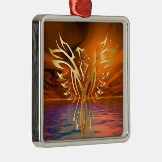Phoenix Rising Metalen Ornament (Rechts)