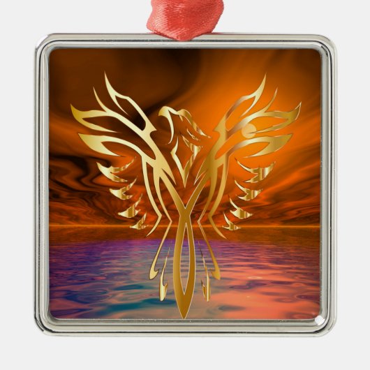 Phoenix Rising Metalen Ornament (Voorkant)