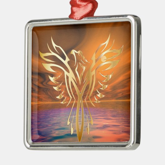 Phoenix Rising Metalen Ornament (Links)