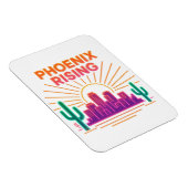Phoenix Rising Neon City – Retro Synthwave Woestij Magneet (Rechterzijde)