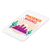Phoenix Rising Neon City – Retro Synthwave Woestij Magneet (Linkerzijde)