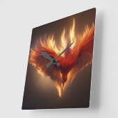 Phoenix Rising Ondersteuning Inspirerende Sterkte  Vierkante Klok (Hoek)