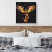 Phoenix Rising - op zwart Canvas Afdruk (Insitu (Slaapkamer))