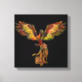 Phoenix Rising - op zwart Canvas Afdruk (Voorkant)