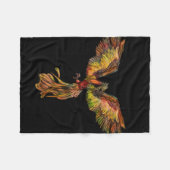 Phoenix Rising - op zwart Fleece Deken (Voorkant (Horizontaal))