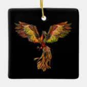 Phoenix Rising - op zwart Keramisch Ornament (Voorkant)